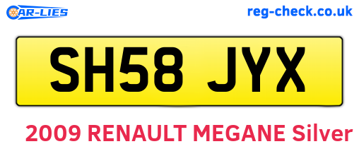SH58JYX are the vehicle registration plates.