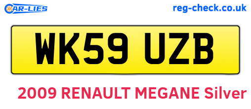 WK59UZB are the vehicle registration plates.