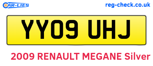 YY09UHJ are the vehicle registration plates.