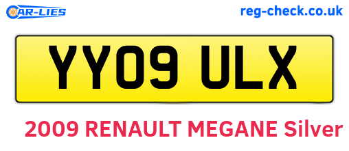 YY09ULX are the vehicle registration plates.