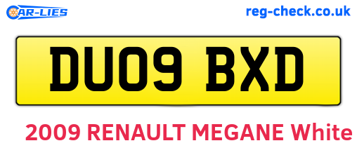 DU09BXD are the vehicle registration plates.