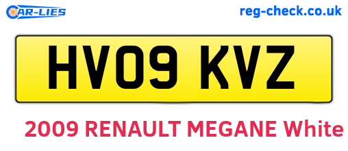 HV09KVZ are the vehicle registration plates.