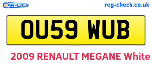 OU59WUB are the vehicle registration plates.