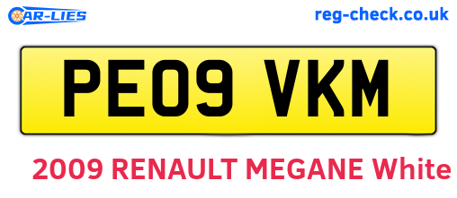 PE09VKM are the vehicle registration plates.