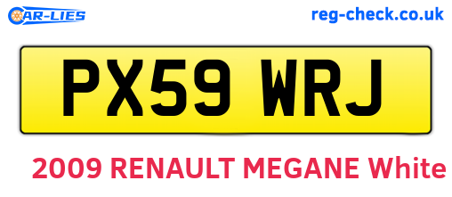 PX59WRJ are the vehicle registration plates.