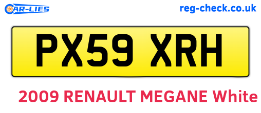 PX59XRH are the vehicle registration plates.