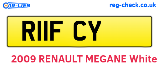 R11FCY are the vehicle registration plates.