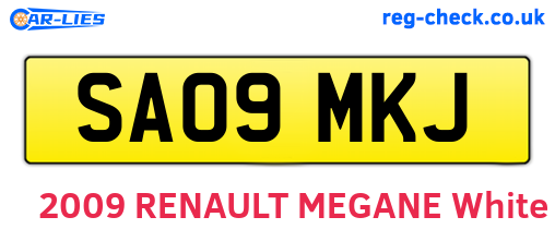 SA09MKJ are the vehicle registration plates.