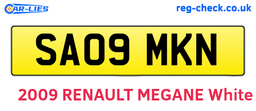 SA09MKN are the vehicle registration plates.
