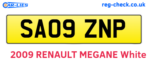 SA09ZNP are the vehicle registration plates.