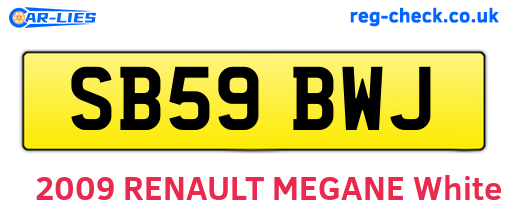 SB59BWJ are the vehicle registration plates.