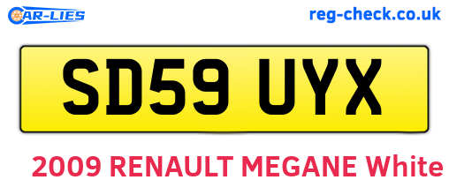 SD59UYX are the vehicle registration plates.