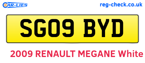 SG09BYD are the vehicle registration plates.