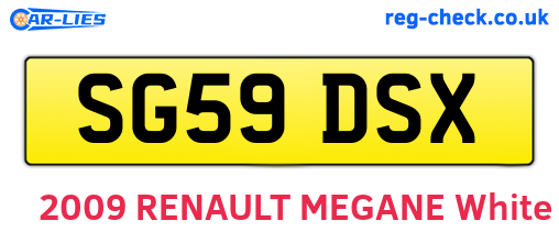 SG59DSX are the vehicle registration plates.