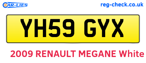 YH59GYX are the vehicle registration plates.