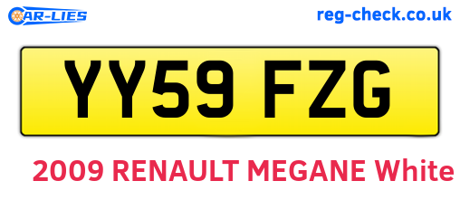 YY59FZG are the vehicle registration plates.