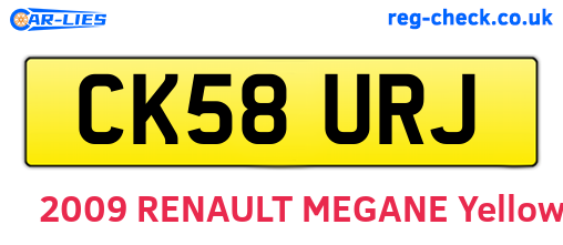 CK58URJ are the vehicle registration plates.