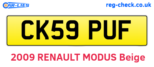 CK59PUF are the vehicle registration plates.