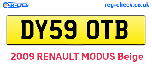 DY59OTB are the vehicle registration plates.