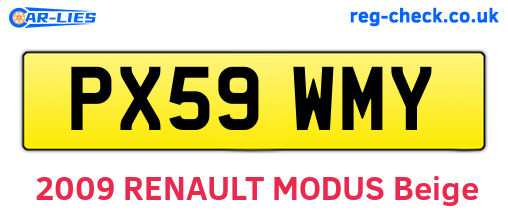 PX59WMY are the vehicle registration plates.