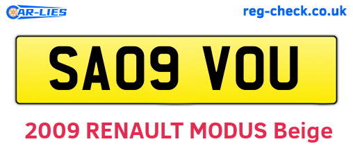 SA09VOU are the vehicle registration plates.