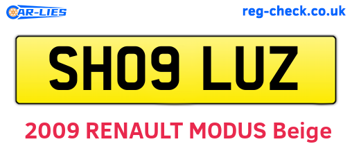 SH09LUZ are the vehicle registration plates.