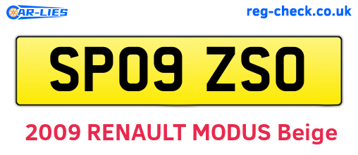 SP09ZSO are the vehicle registration plates.