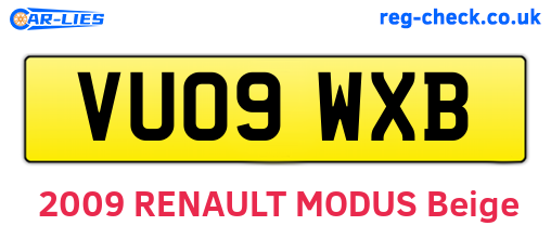 VU09WXB are the vehicle registration plates.