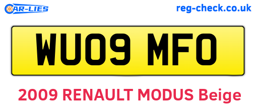 WU09MFO are the vehicle registration plates.