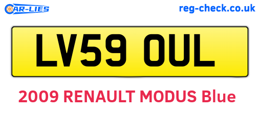 LV59OUL are the vehicle registration plates.
