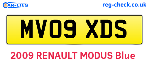 MV09XDS are the vehicle registration plates.