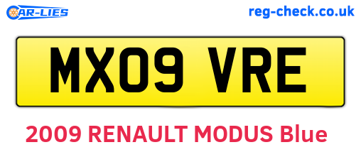 MX09VRE are the vehicle registration plates.
