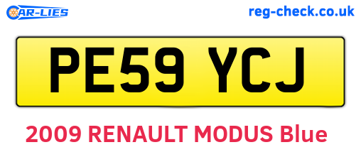 PE59YCJ are the vehicle registration plates.