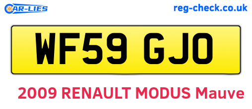 WF59GJO are the vehicle registration plates.