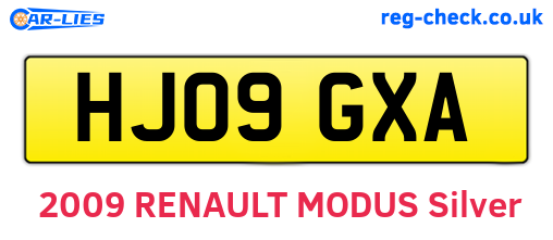 HJ09GXA are the vehicle registration plates.