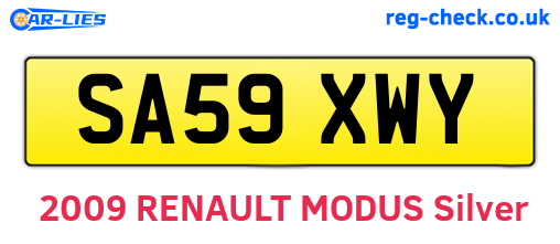 SA59XWY are the vehicle registration plates.