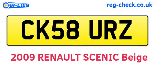 CK58URZ are the vehicle registration plates.