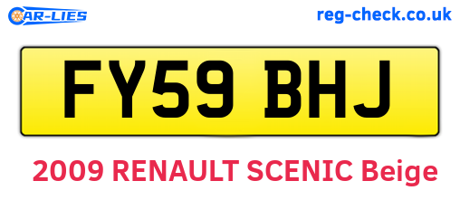 FY59BHJ are the vehicle registration plates.