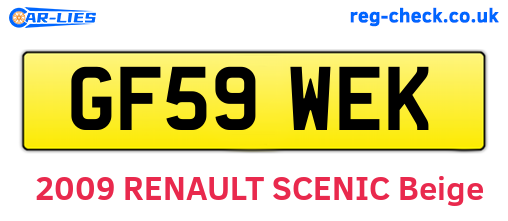 GF59WEK are the vehicle registration plates.