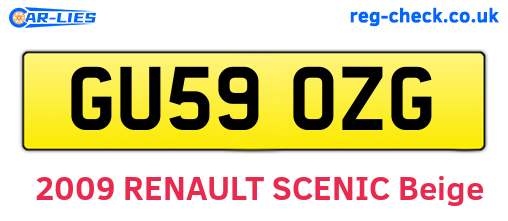 GU59OZG are the vehicle registration plates.