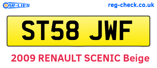 ST58JWF are the vehicle registration plates.