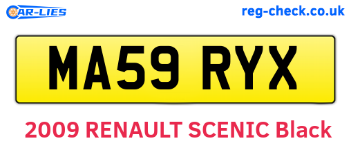 MA59RYX are the vehicle registration plates.