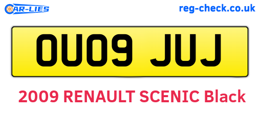 OU09JUJ are the vehicle registration plates.