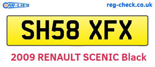 SH58XFX are the vehicle registration plates.