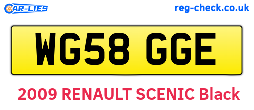 WG58GGE are the vehicle registration plates.