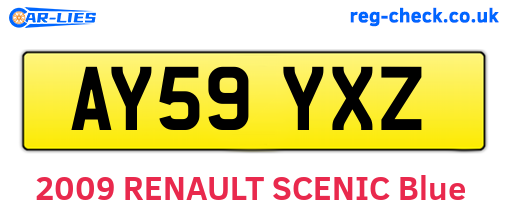 AY59YXZ are the vehicle registration plates.