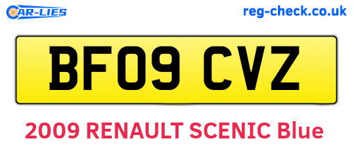 BF09CVZ are the vehicle registration plates.