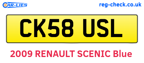 CK58USL are the vehicle registration plates.