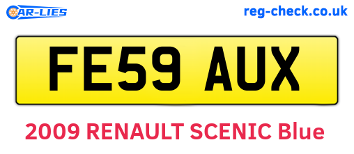 FE59AUX are the vehicle registration plates.