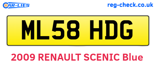 ML58HDG are the vehicle registration plates.